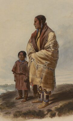 "Dacotah Woman and Assiniboin Girl"