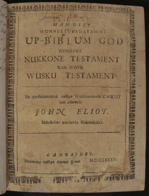 Bible. Mamvsse Wunneetupanatamwe Up-Biblum God