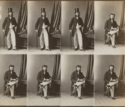 Uncut Sheet of Carte de Visite Photographs